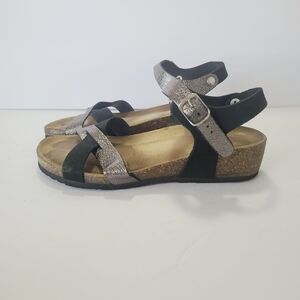 Desa Stylish Black and Silver Women's Sandals Size 38